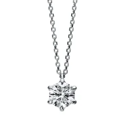 Collier 750/18K Weissgold Diamant 0.52ct. 45 cm