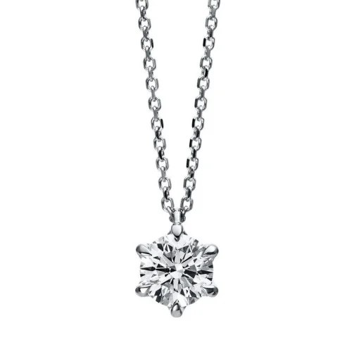 Collier 750/18K Weissgold Diamant 0.52ct. 45 cm