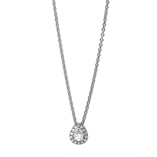 Collier 750/18K Weissgold Diamant 0.18ct.