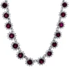 Collier 750/18K Weissgold Diamant 14.31ct. Rubin 24.94ct. 43 cm