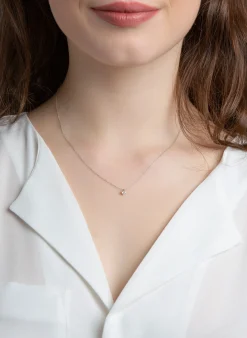 Collier 585/14K Weissgold Diamant 0.1ct.