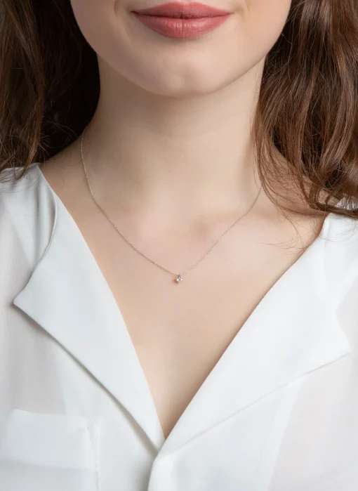 Collier 585/14K Weissgold Diamant 0.1ct.