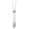Collier 750/18K Weissgold mit Herzanhänger Diamant 0.67ct. 74 cm