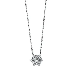 Collier 750/18K Weissgold Stern Diamant 0.48ct. 40 cm