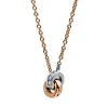 Collier 750/18K Weissgold/Rosegold Diamant 0.05ct. 42 cm