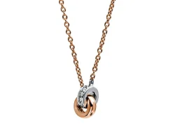 Collier 750/18K Weissgold/Rosegold Diamant 0.05ct. 42 cm