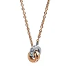 Collier 750/18K Weissgold/Rotgold Diamant 0.05ct. 42 cm