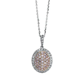 Collier 585/14K Weissgold/Rotgold Diamant 0.82ct.
