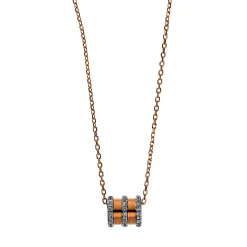 Collier 750/18K Weissgold/Rotgold Diamant 0.16ct.
