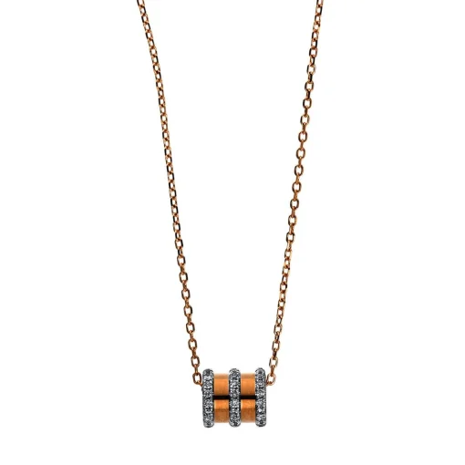 Collier 750/18K Weissgold/Rotgold Diamant 0.16ct.