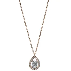 Collier 750/18K Weissgold/Rotgold Diamant 0.27ct.