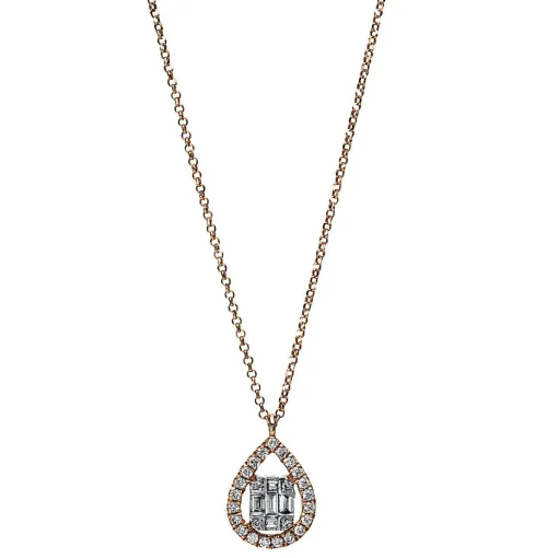 Collier 750/18K Weissgold/Rotgold Diamant 0.27ct.