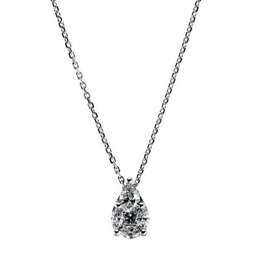 Collier 750/18K Weissgold/Rotgold Diamant 0.43ct.