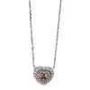 Collier 750/18K Weissgold/Rotgold Herz Diamant 0.3ct. 44 cm