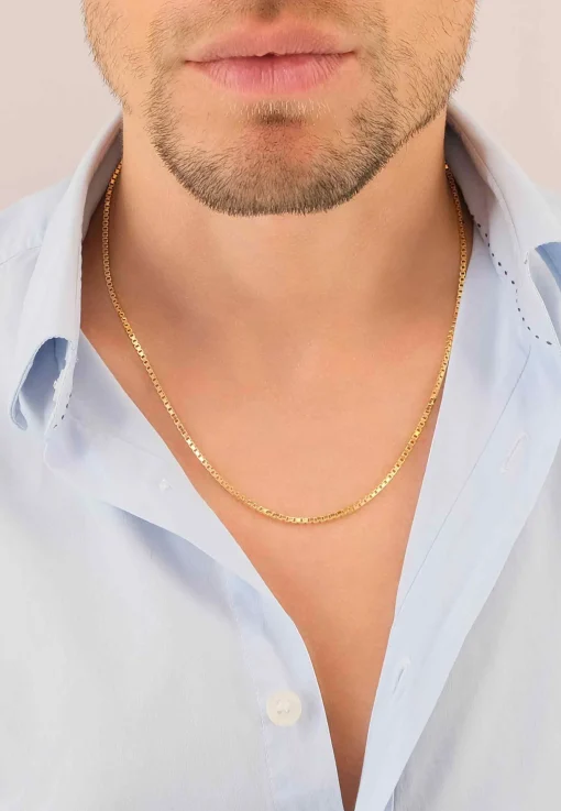 Collier 8-Kant Venezianer Gelbgold 750, 1.8mm, 40cm