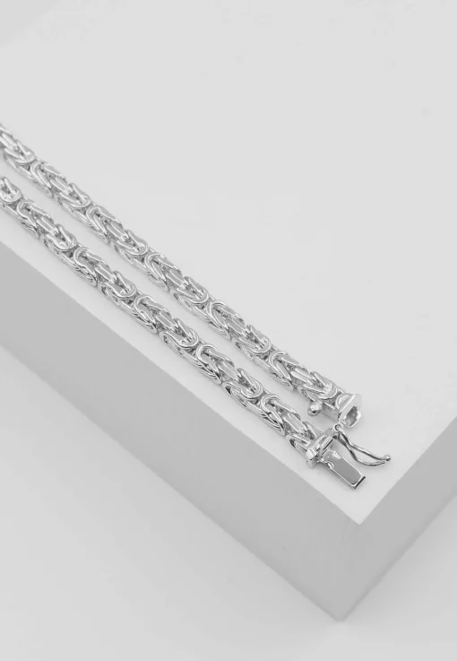 Collier Königskette klassisch Weissgold 750, 3.5mm, 60cm
