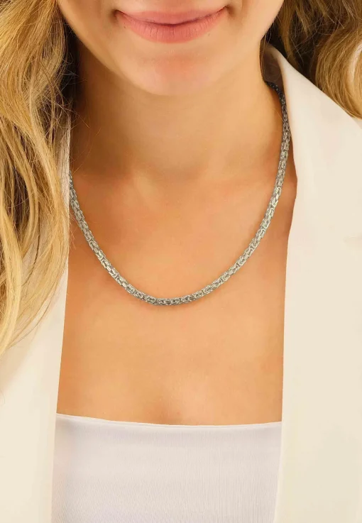 Collier Königskette klassisch Weissgold 750, 3.5mm, 60cm
