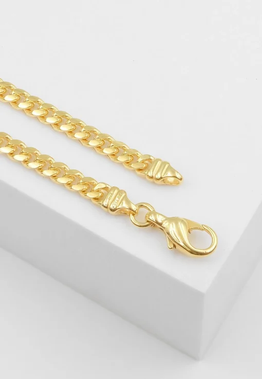 Collier Panzer Gelbgold 750, 4mm, 55cm