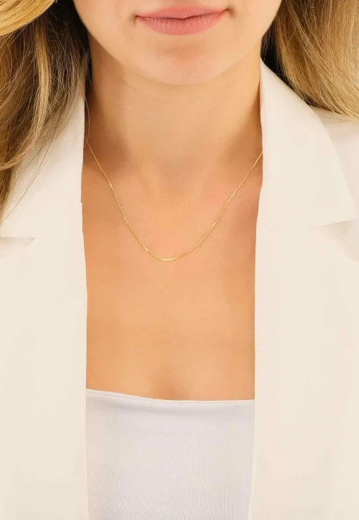 Collier Panzer Gelbgold 750, 1mm, 45cm