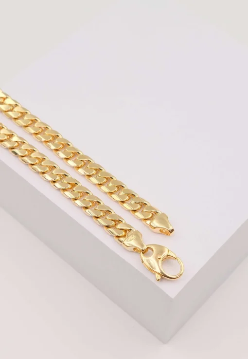 Collier Panzer Gelbgold 750, 7mm, 45cm