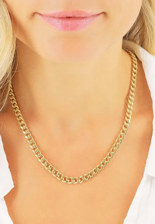 Collier Panzer Gelbgold 750, 6mm, 45cm