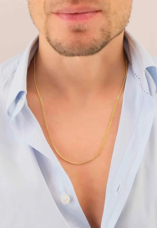 Collier Panzer Gelbgold 750, 2.1mm, 55cm