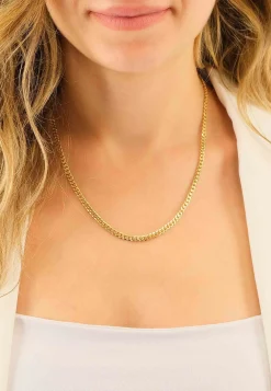 Collier Panzer Gelbgold 375, 4mm, 50cm