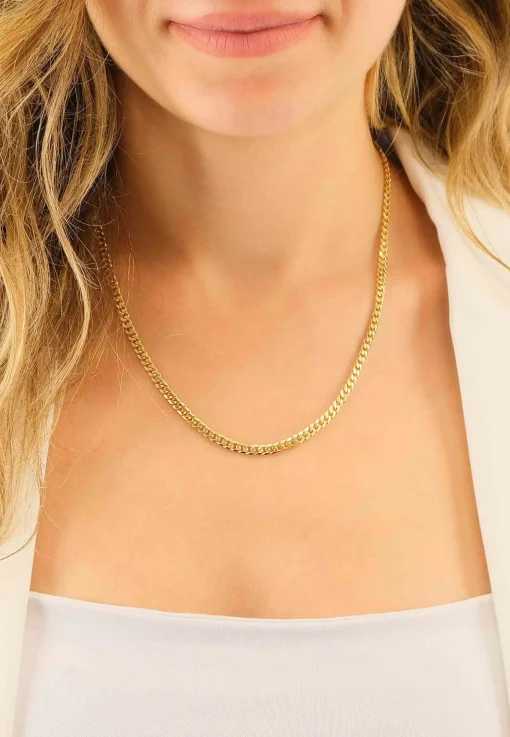 Collier Panzer Gelbgold 375, 4mm, 50cm