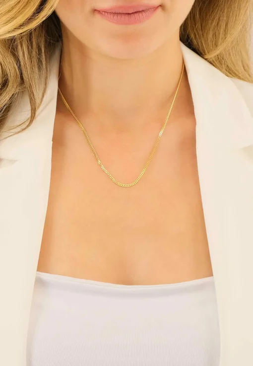 Collier Panzer Gelbgold 750, 2mm, 45cm