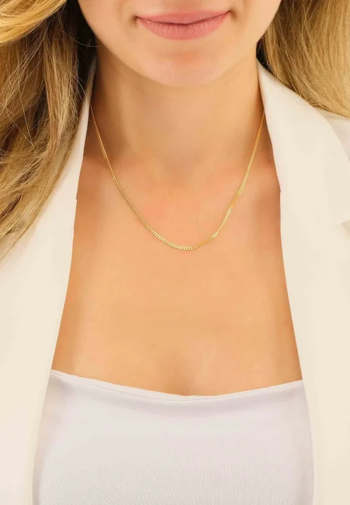 Collier Panzer Gelbgold 375, 1.7mm, 42cm