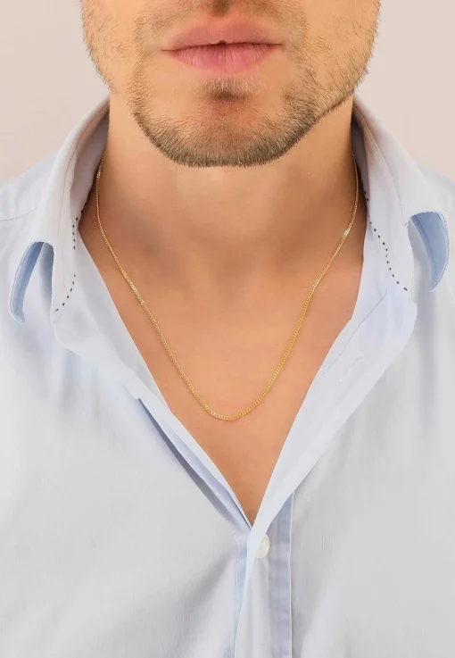 Collier Panzer Gelbgold 750, 1.7mm, 55cm