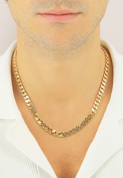Collier Panzer Gelbgold 750, 7mm, 50cm