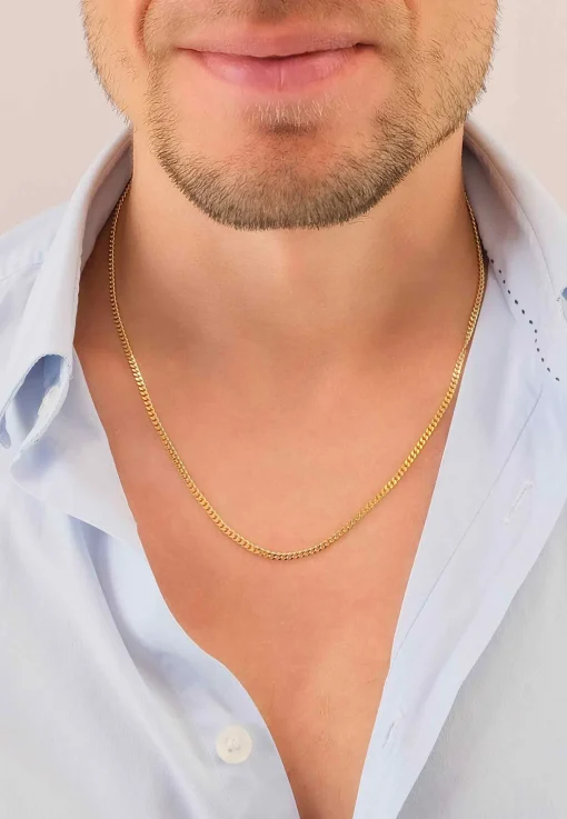 Collier Panzer Gelbgold 750, 2.6mm, 45cm