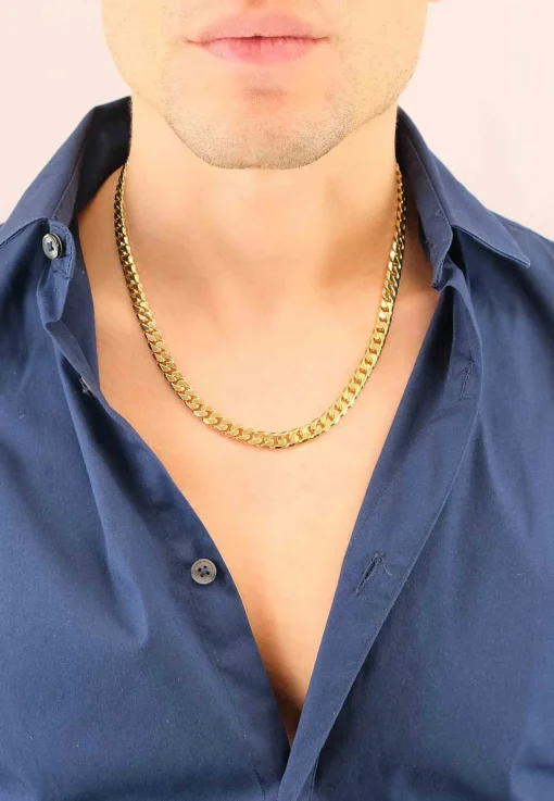 Collier Panzer Gelbgold 750, 7mm, 45cm