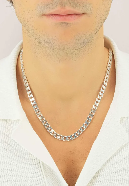 Collier Panzer Silber 925, 7mm, 60cm