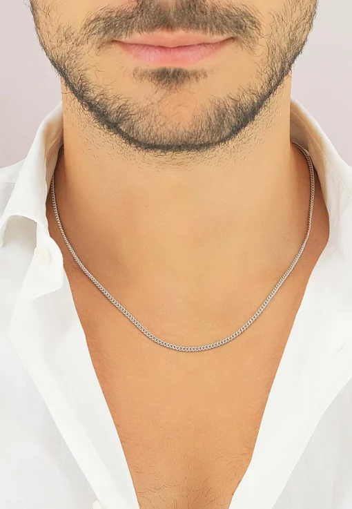 Collier Panzer Weissgold 750, 2.4mm, 50cm