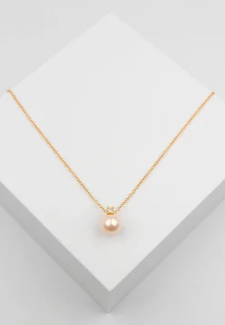 Collier Rotgold 750 Akoya Perle Diamant 0.08ct.