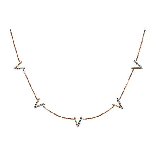 Collier Rotgold 750 Brillanten 0.11.00ct.  45cm