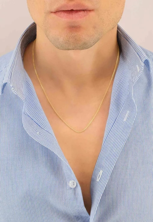 Collier Rundanker Gelbgold 750, 1.5mm, 38cm