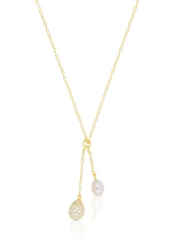 Collier Silber 925 Süsswasserperle 5-5.5mm Zirkonia