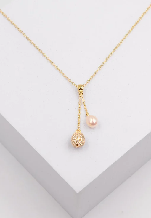 Collier Silber 925 Süsswasserperle 5-5.5mm Zirkonia