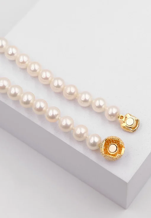 Collier Silber 925 Süsswasserperle 8-9mm Zirkonia