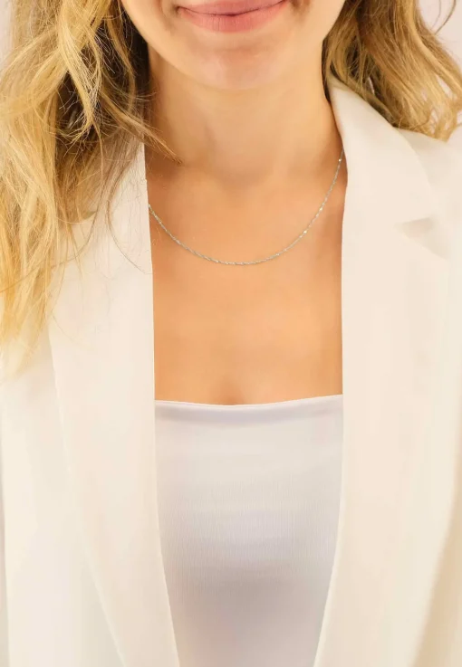 Collier Singapur Weissgold 375, 1.2mm, 40cm