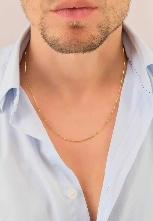 Collier Venezianer Gelbgold 750, 1mm, 45cm