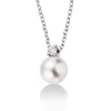 Collier Weissgold 750 Akoya Perle Diamant 0.08ct.