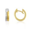Creolen Bicolor Gelb-/Weissgold 750 Zirkonia 12mm