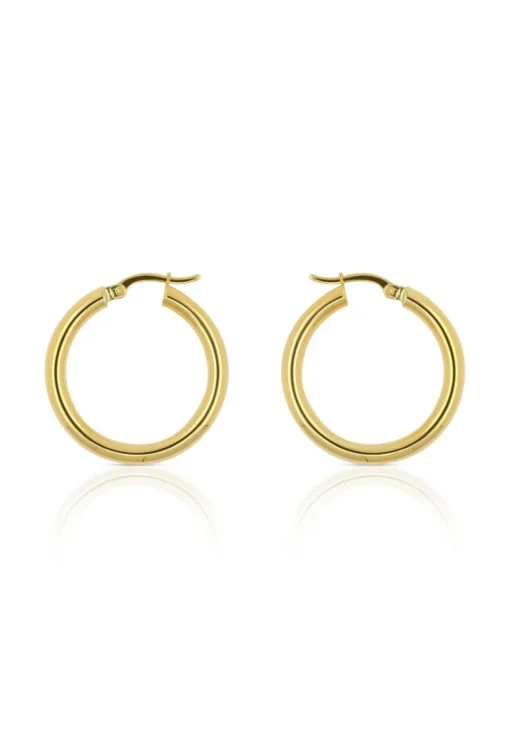 Creolen Gelbgold 750 Runddraht 26x3mm