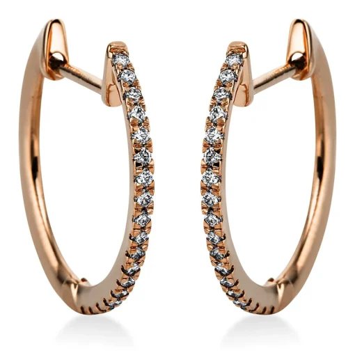 Creolen 585/14K Roségold Diamant 0.25ct.