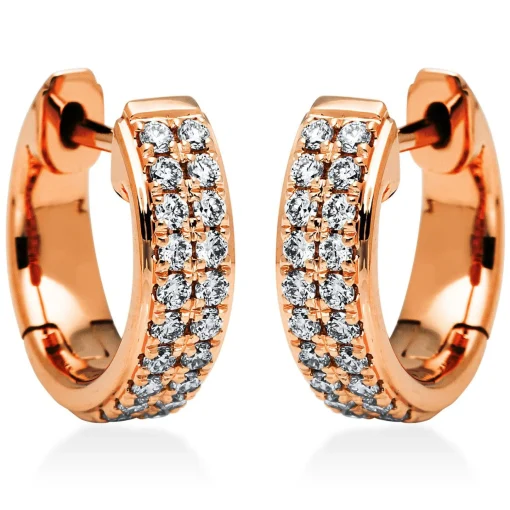 Creolen 750/18K Rotgold Diamant 0.32ct.