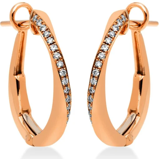 Creolen 750/18K Rotgold Diamant 0.14ct.